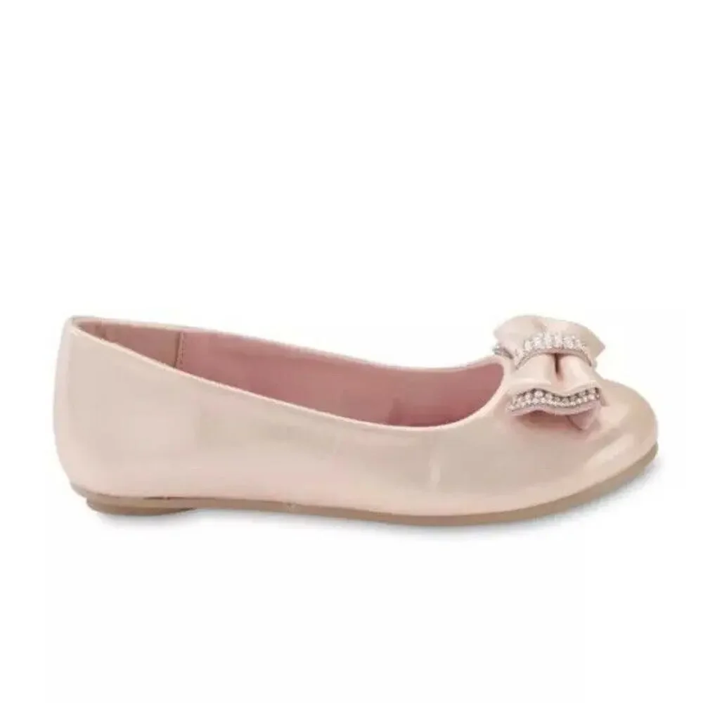 Laura Ashley Blush Pink Rhinestone Embellished Slip On Dress Ballet Flat Size 11